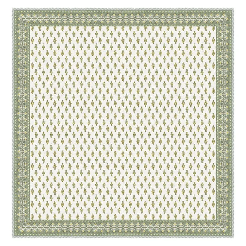 HeritagePetal Handblock Printed Cotton Bedsheet (Green) - 400 TC media 5