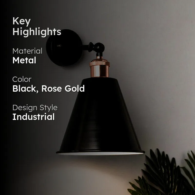 Harpo Cone Metal Wall Lamp - Rose Gold media 2