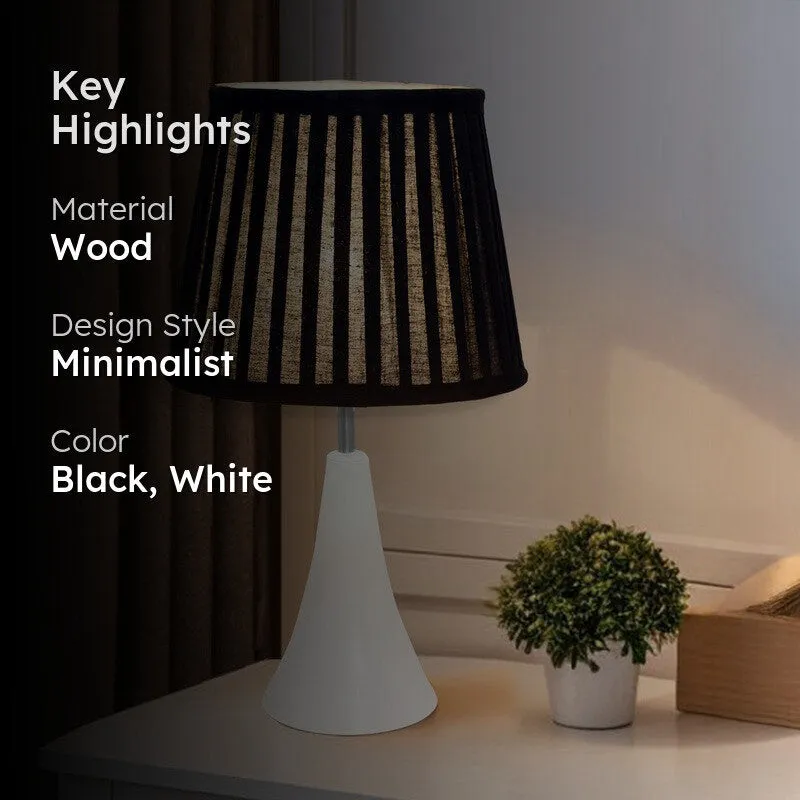 NightAura Soft Glow Wooden Table Lamp - Black,White media 2