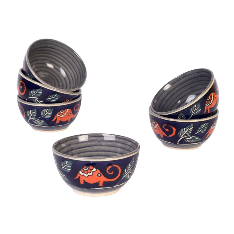 Tusker Grace Ceramic Serving Bowl (150 ML) - Set of Six media 3
