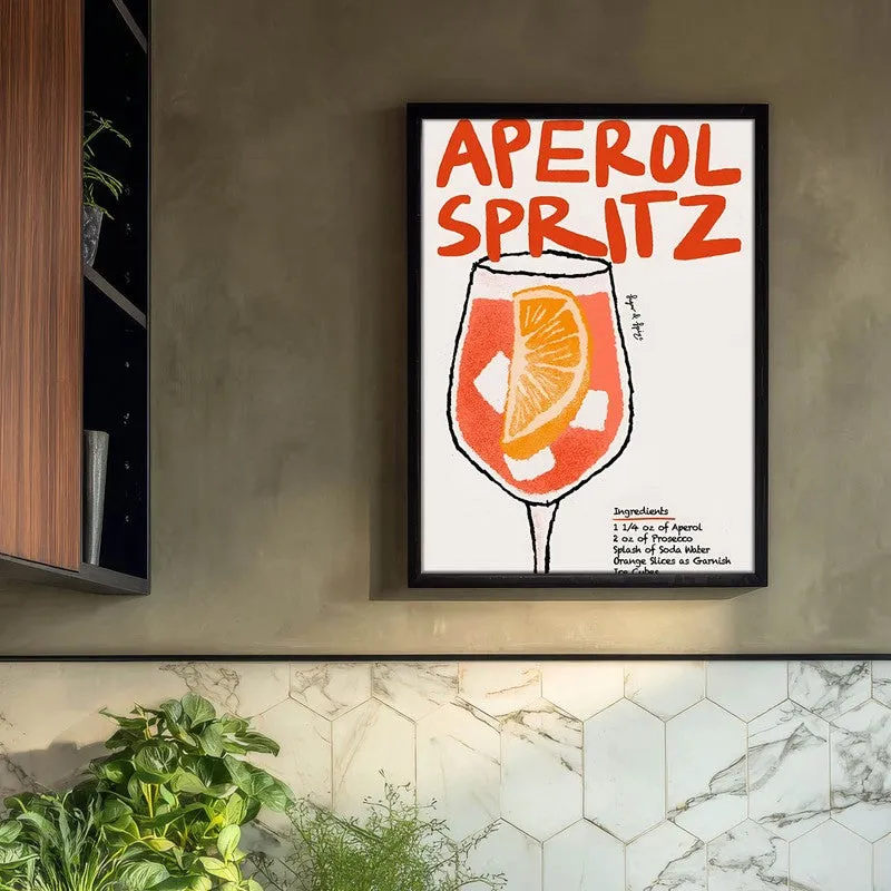 Aperol Spritz Archival Canvas Wall Art - Black media 3
