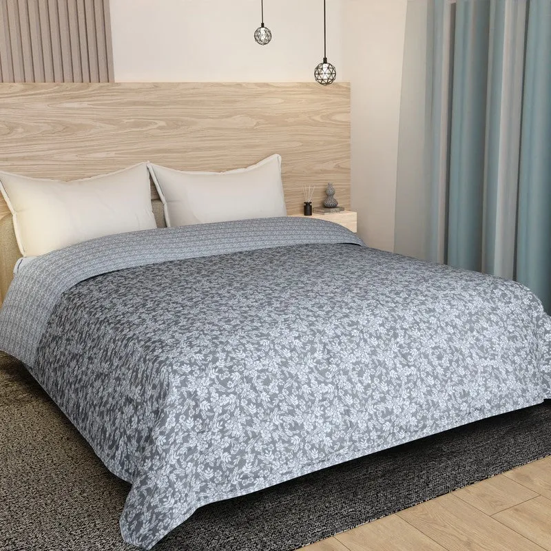 Floral Sprinkle Reversible Cotton Dohar (Grey) - 120 GSM media 3