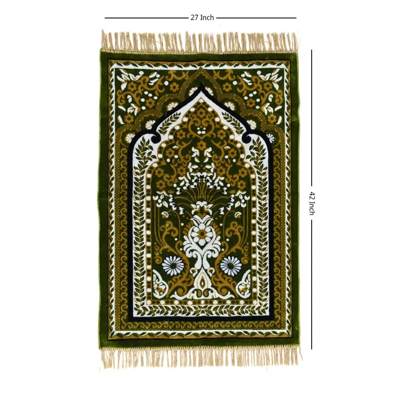 Sakinara Velvet Prayer Mat - Beige,Olive media 6