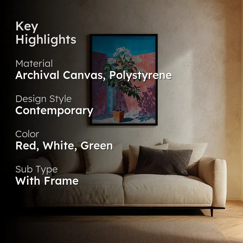 Corner Bloom Canvas Wall Painting - Black Frame media 2