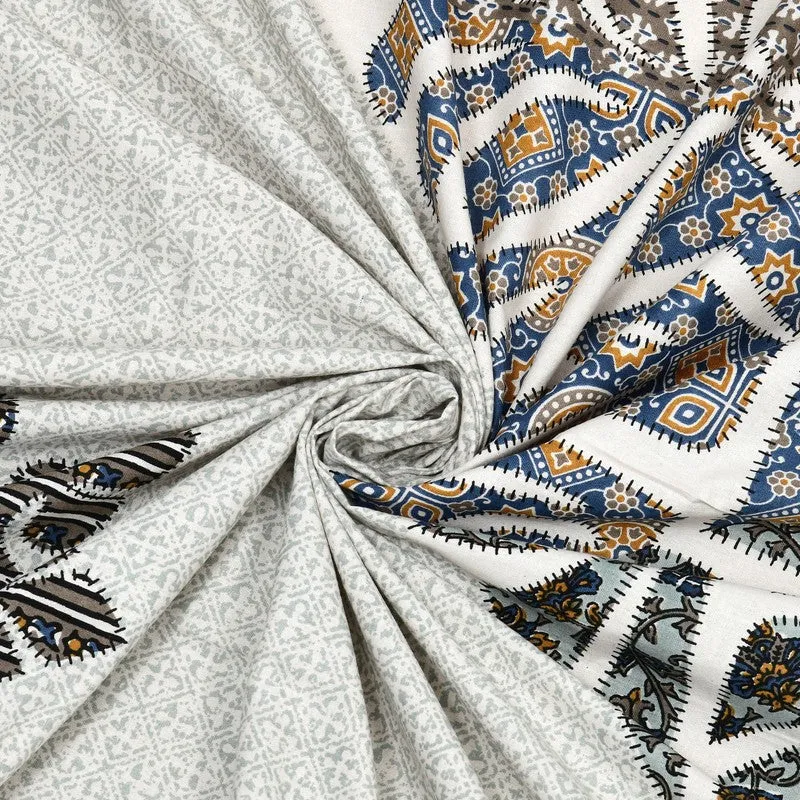 Phoolkari Dream Cotton Bedsheet (White) - 160 TC media 6