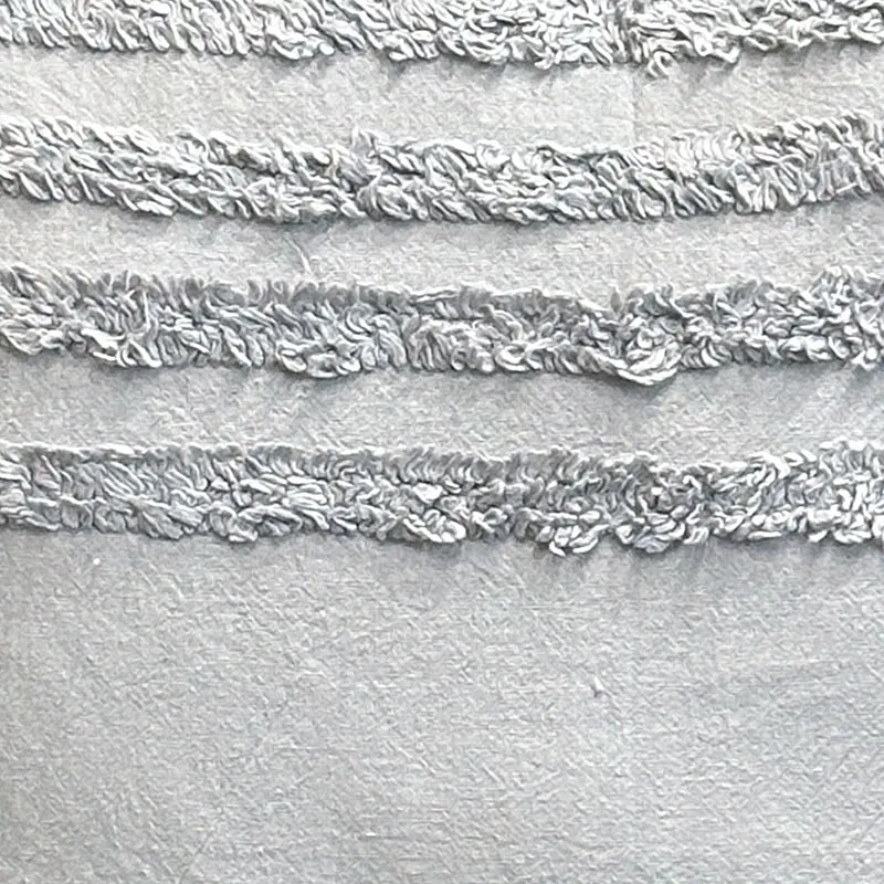 Thea Stripe Tufted Cushion Cover - Light Grey media 5