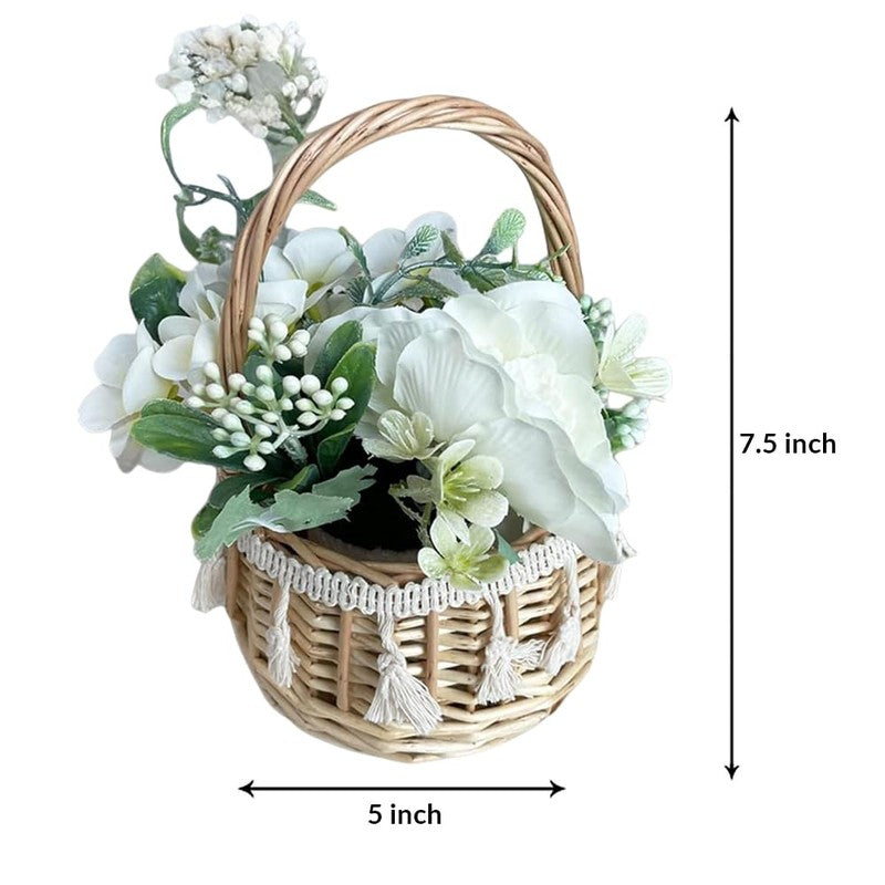 Faux Wedding Bells Artificial Flower with basket media 6