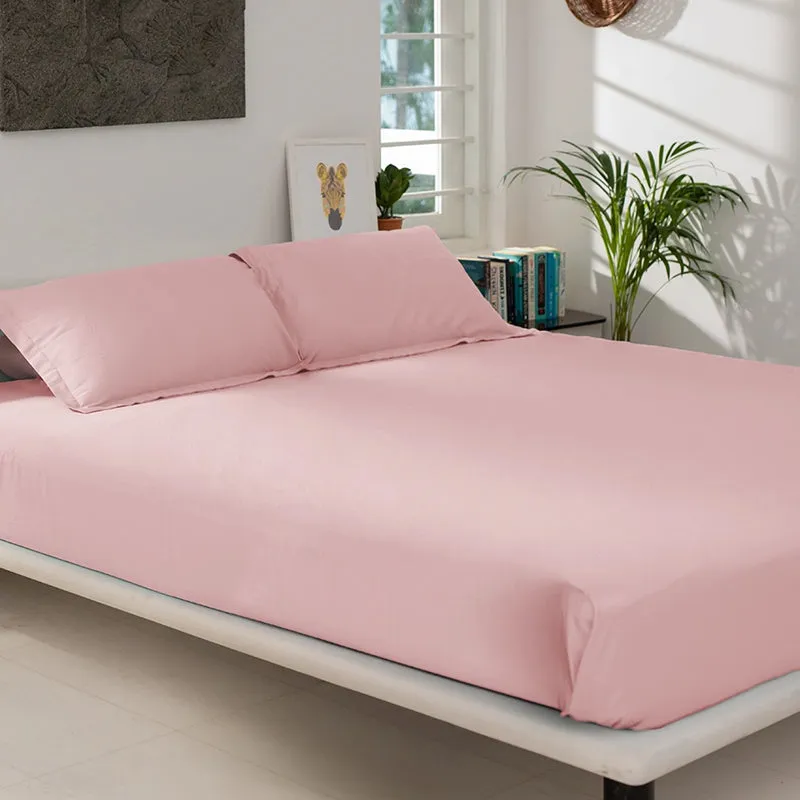 Maison Solid Cotton Pillow Cover (Cameo Rose,400TC) - Set Of Two media 9