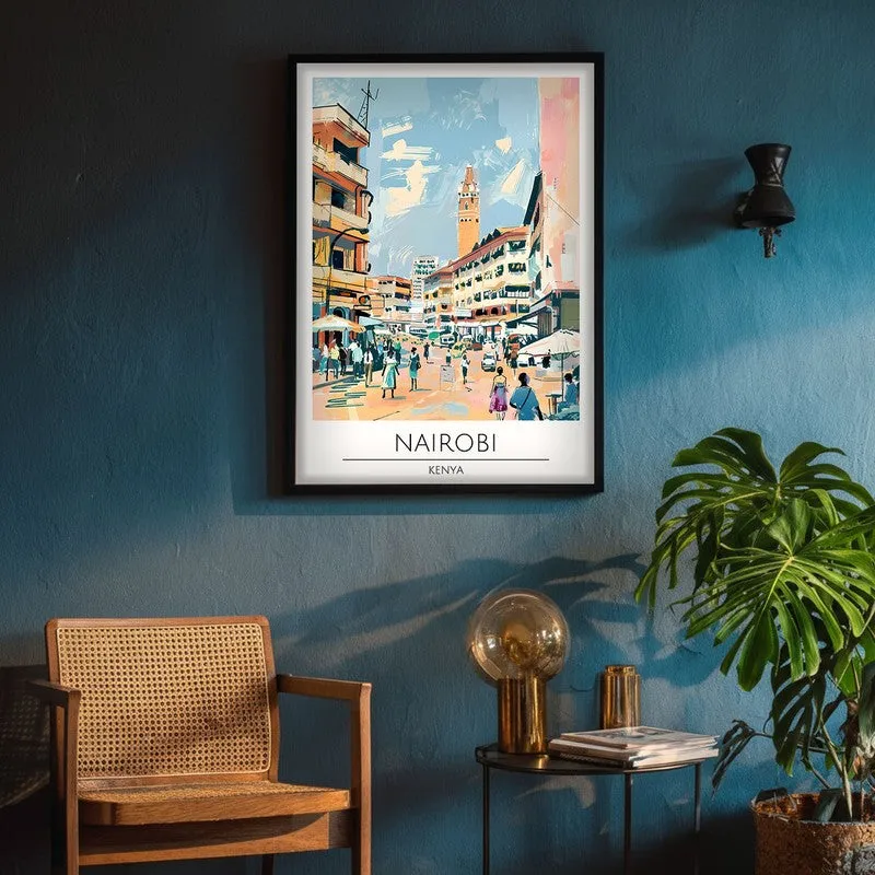 Vintage Nairobi Framed Canvas Wall Painting media 4