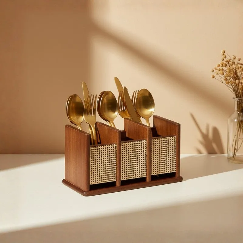 Nora Wooden Cutlery Holder media 1