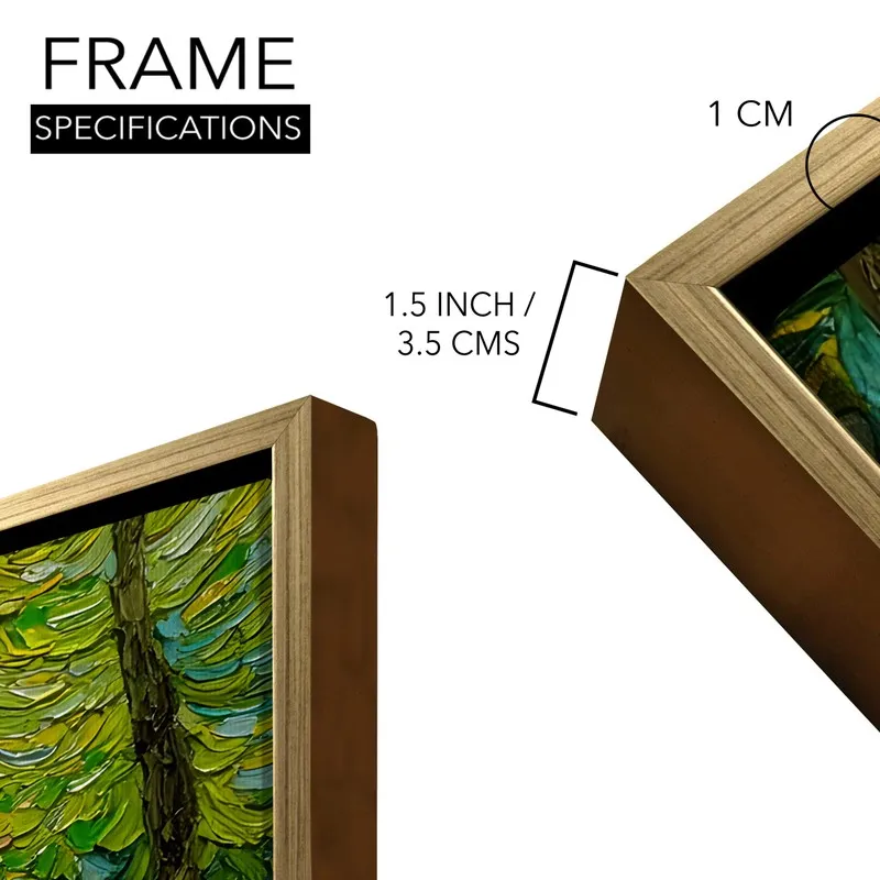 Sunlit Woodland Canvas Wall Painting With Frame media 8