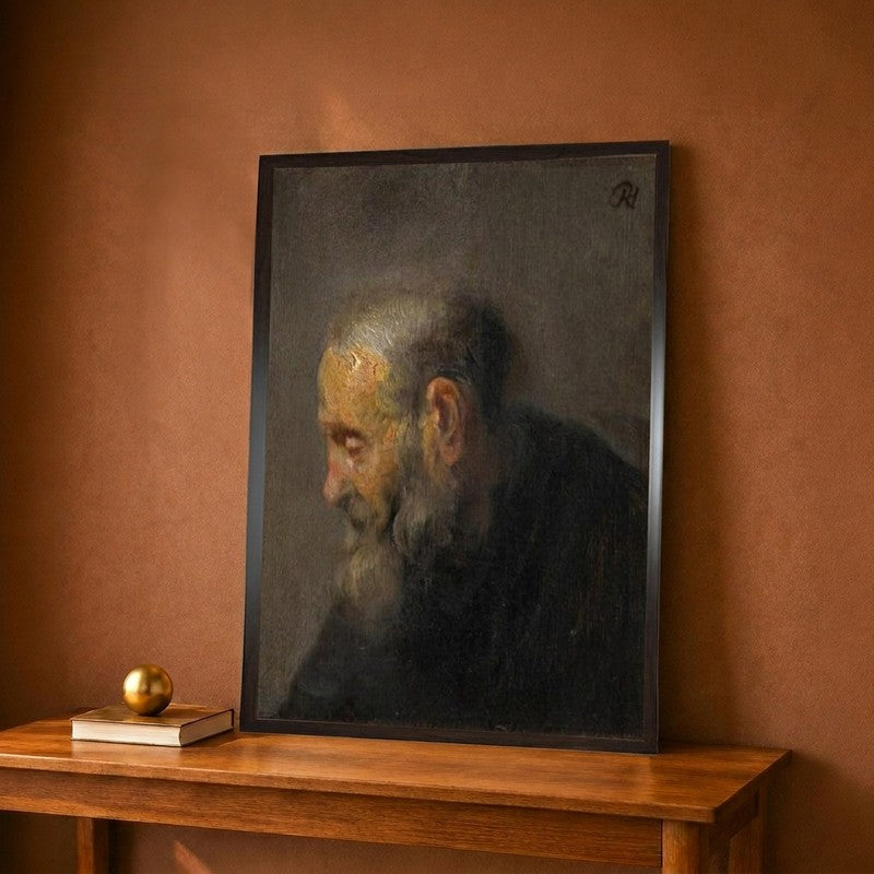 Study of an Old Man in Profile, C.1630 Canvas Wall Painting - 9 x 12 Inches