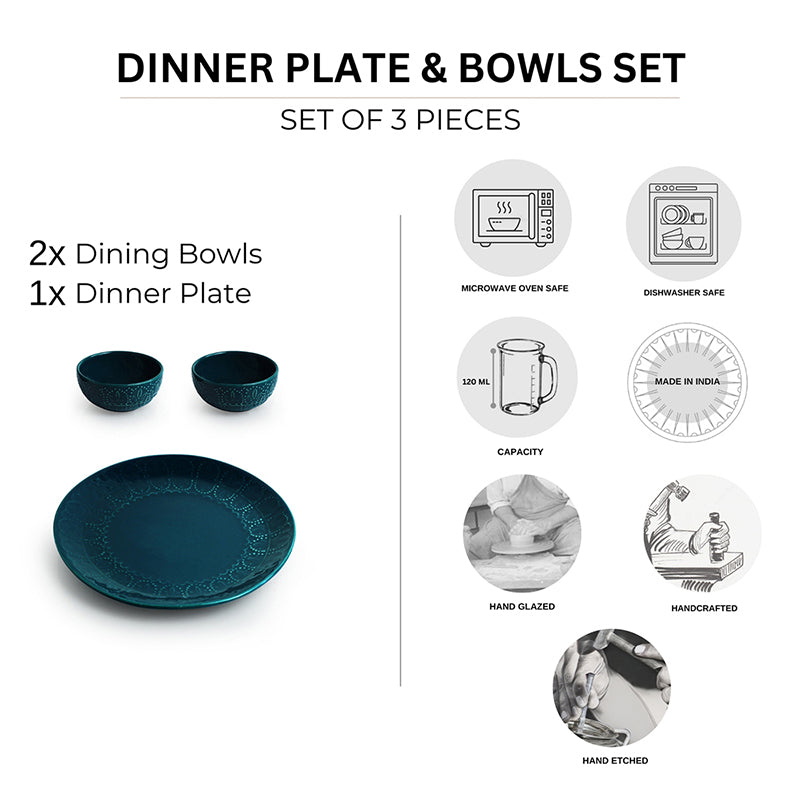 Forest Fern Ceramic Dinner Set - 3 Piece Set media 6