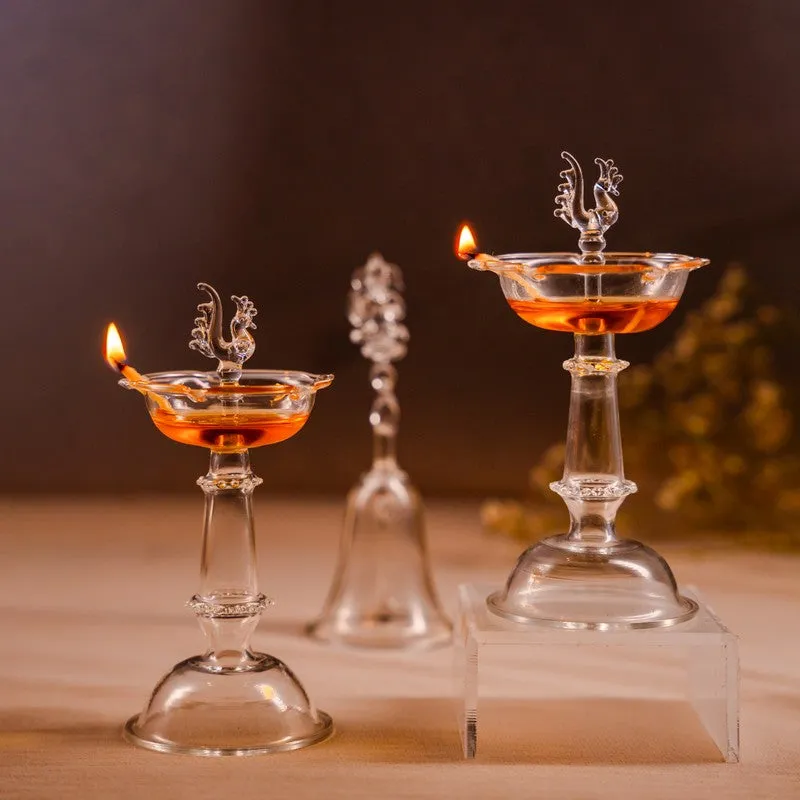 Deepjyoti Glass Diya - Set Of Two media 4