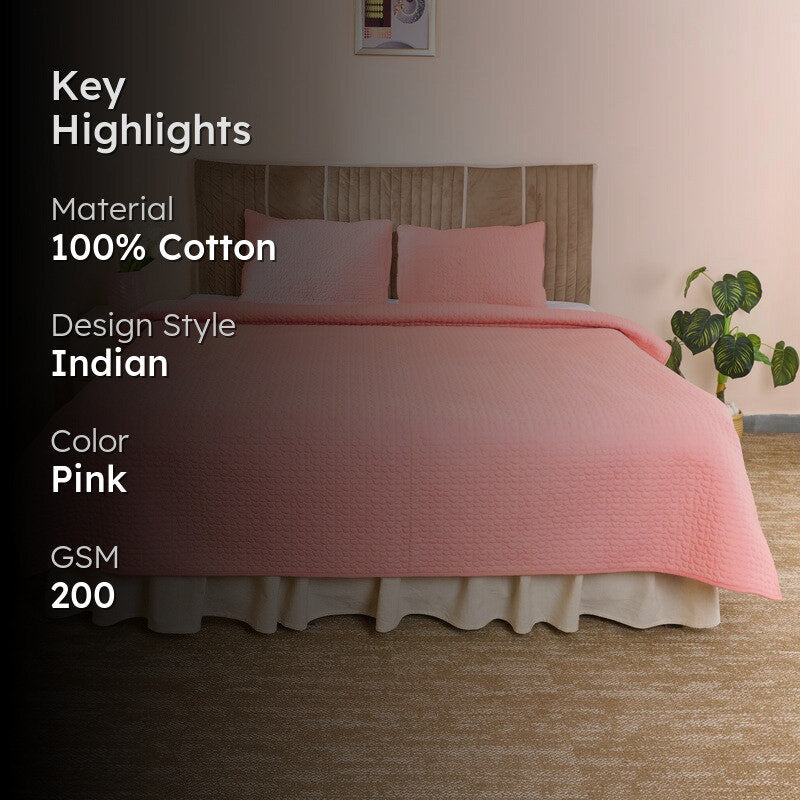 CozyCore Solid Cotton Comforter (Pink) - 200 GSM media 2