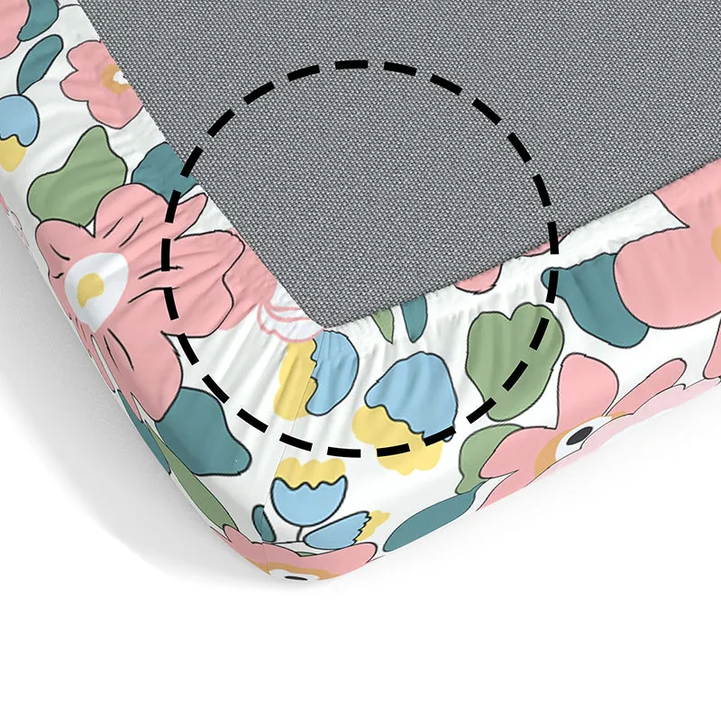 Doodled Blossoms II Fitted Microfiber Microfiber Bedsheet - 150 GSM media 6