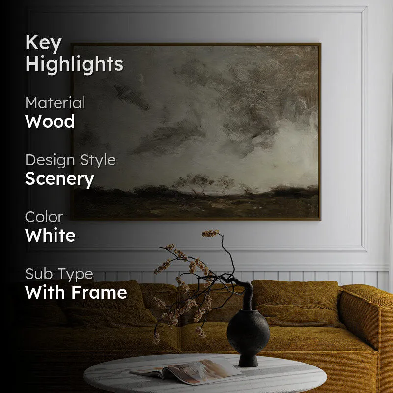 Grey Skies Wood Wall Art With Frame - Black media 2