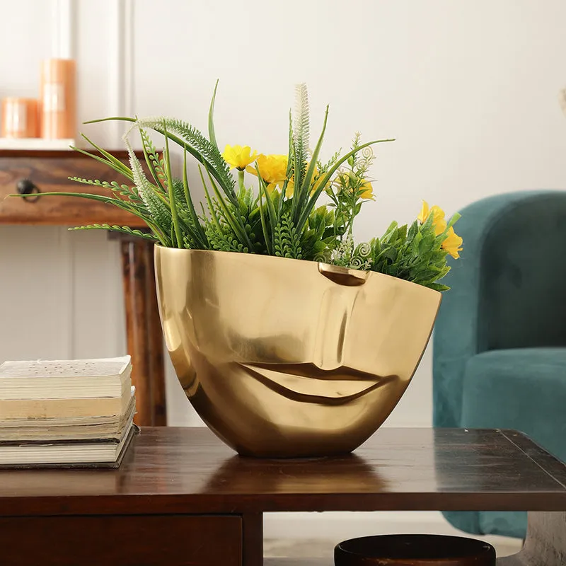 Jovial Gold Face Vase media 1