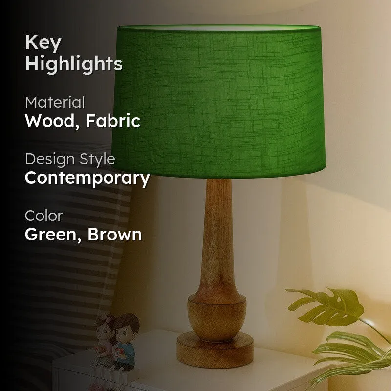 Lume Charm Wooden Table Lamp - Green media 2