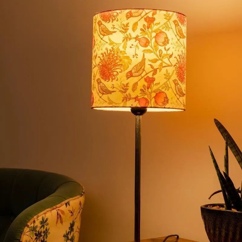 Sunrise Metal Chrome Fabric Table Lamp - Multicolor media 1