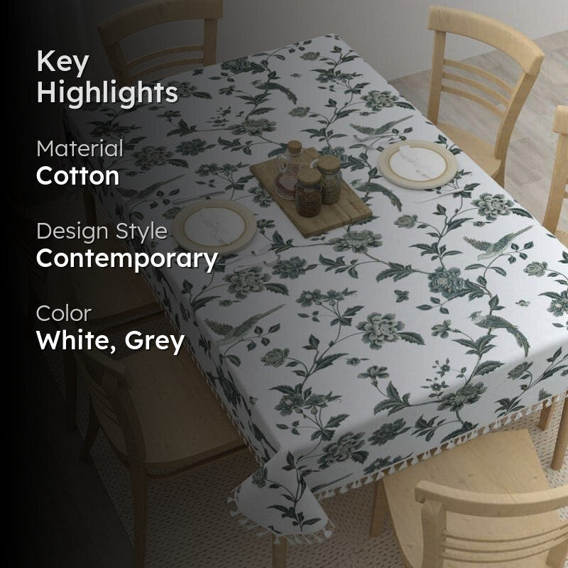 Vipasa Floral Table Cover - Grey media 2