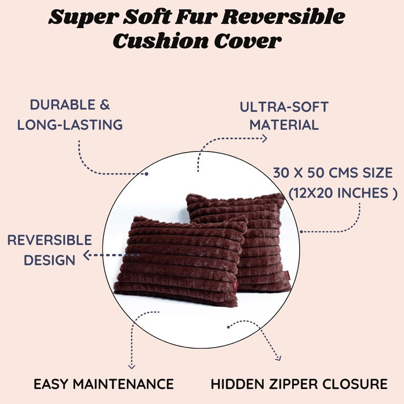 Frost Waffle Brown Cushion Cover (Rectangle)  Set of Two media 6