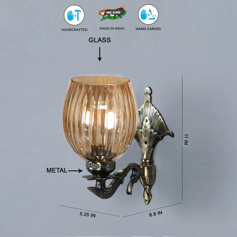 Vintage Glow Antique Base Glass Wall Lamp media 7
