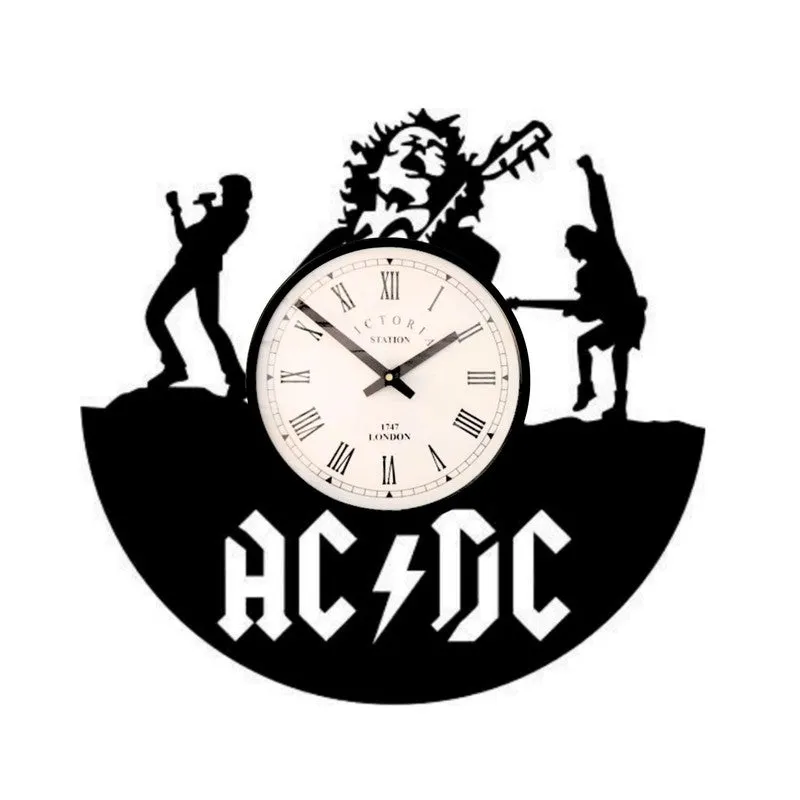 AC DC Steel Analog Wall Clock - Black media 4