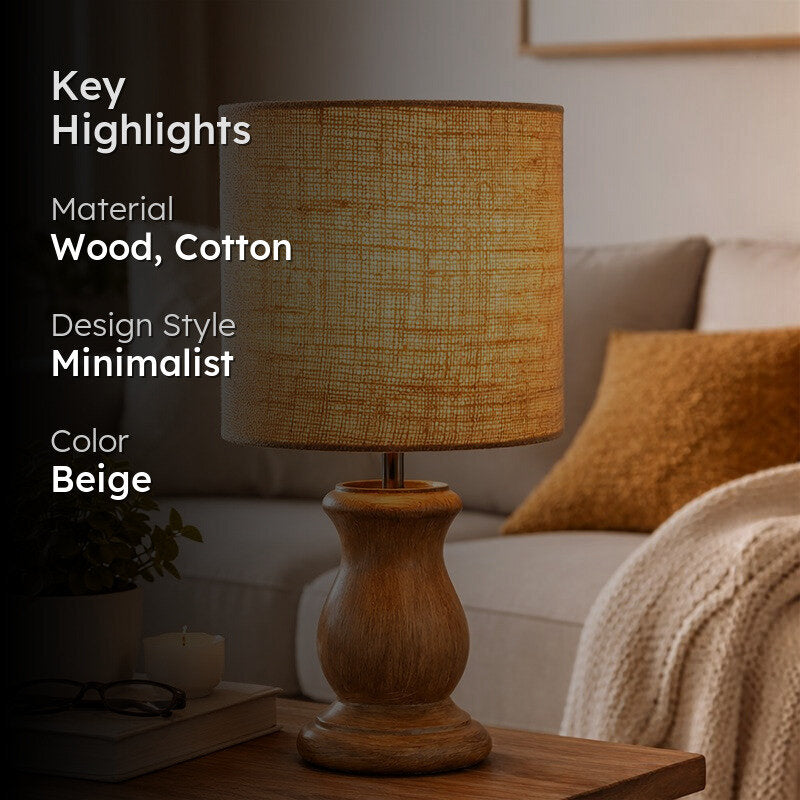 PureGlow Wooden Table Lamp media 2