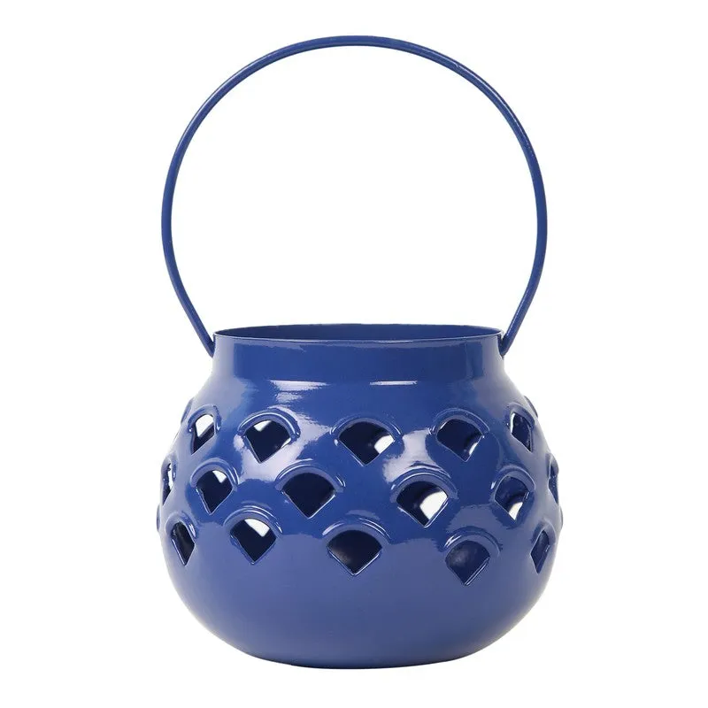 Marakki Matki Tealight Candle Holder (Blue) - Set Of Two media 4