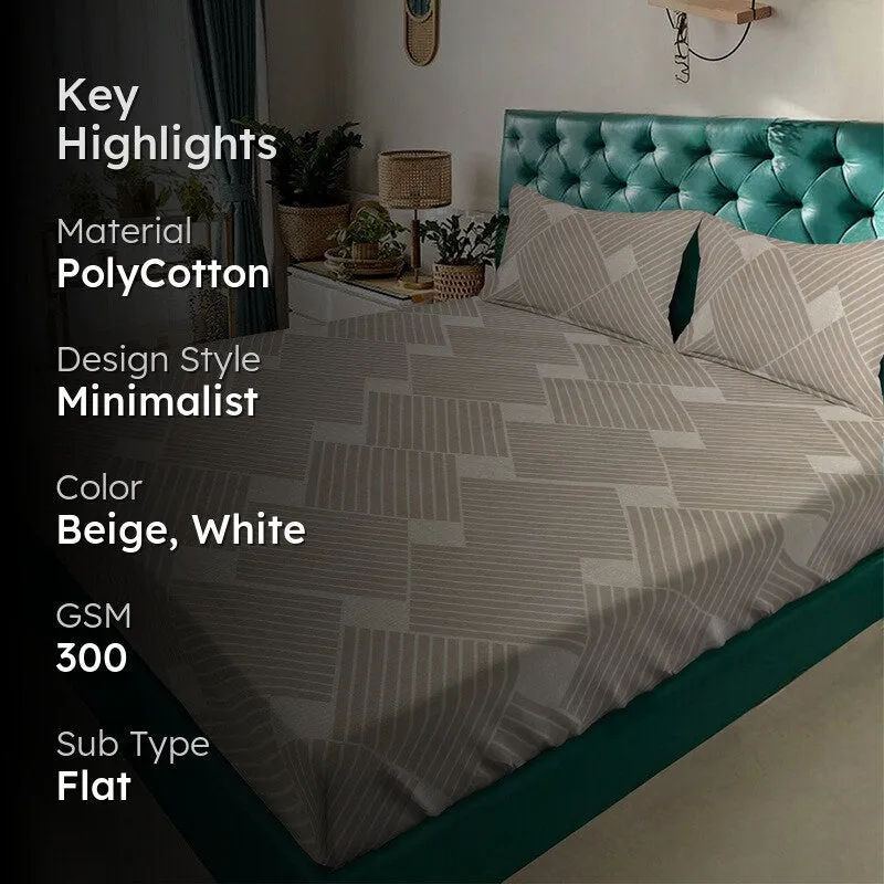 ToneNest Bedsheet (Beige)- 300 GSM media 2