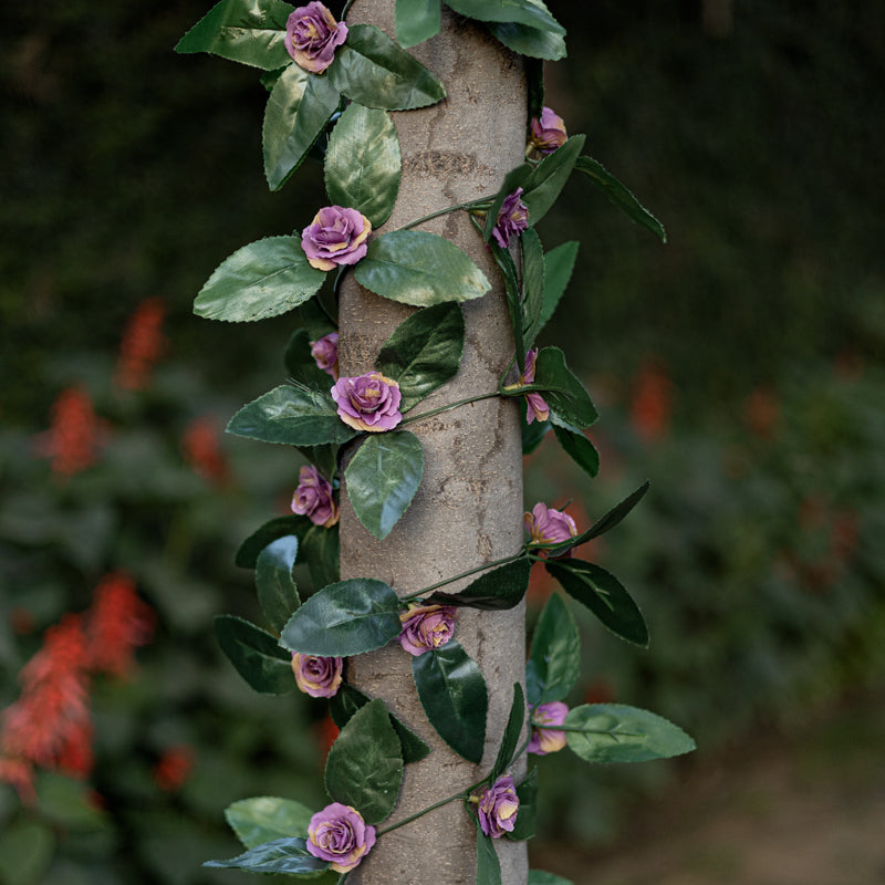 Fiora Plastic Artificial Velvet Rose Creeper (Purple) - Set of Five media 3