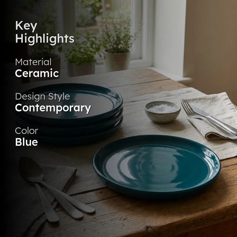 Ceramic Quarter Plate (Blue) - Set Of Four media 2