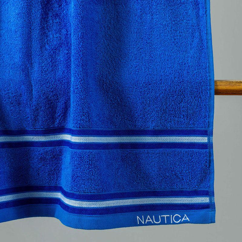 Nautica Dove Down Cotton Towel Set (Royal Blue & Coral) - Set Of Two media 4