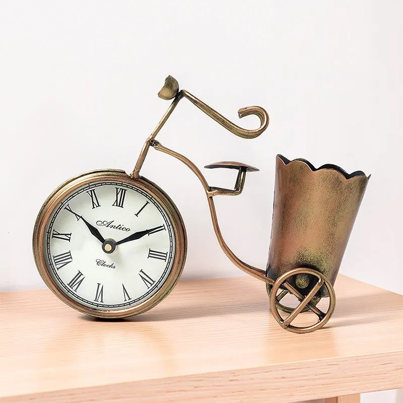 Bicycle Clock With Stationery Holder Cum Clock media 1