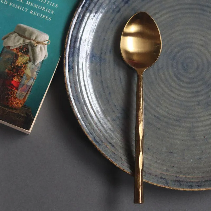 Himo Gold Hammered Dinner Spoon media 1