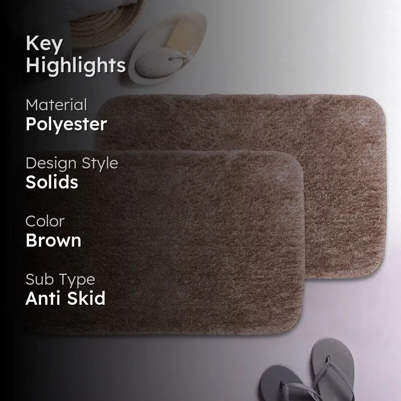 Foot Mate Anti Slip Bathmat (Mocha) - Set Of Two media 2