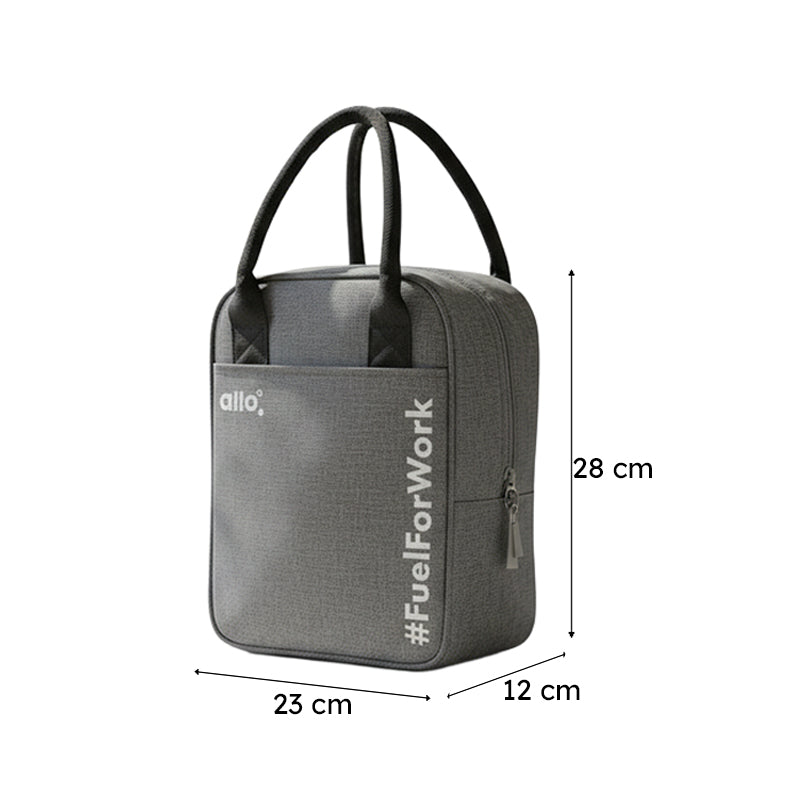 Shapix Polyester Lunch Bag - Black & Grey media 10