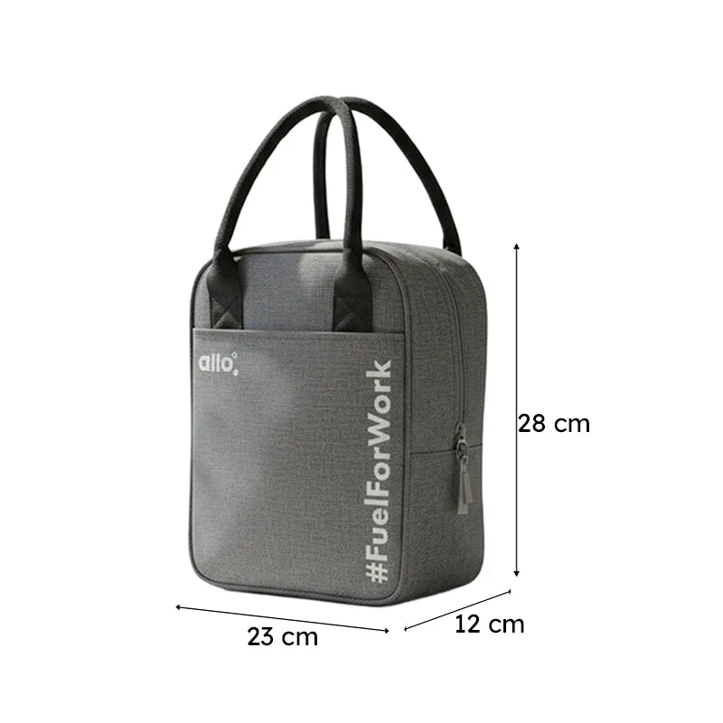 Shapix Polyester Lunch Bag - Black & Grey - 10