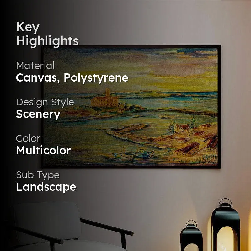 Vivid Sunset Canvas Wall Painting - Black Frame media 2
