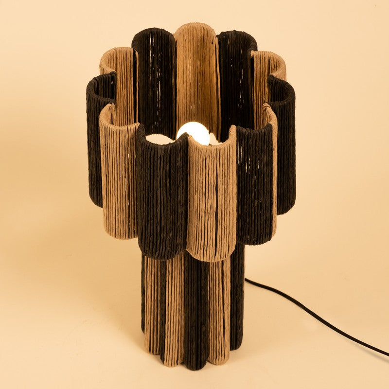 Orange Tree Kenji Mild Steel Table Lamp - Grey,Beige media 2