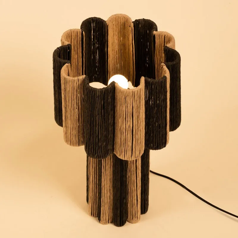 Orange Tree Kenji Mild Steel Table Lamp - Grey,Beige media 2
