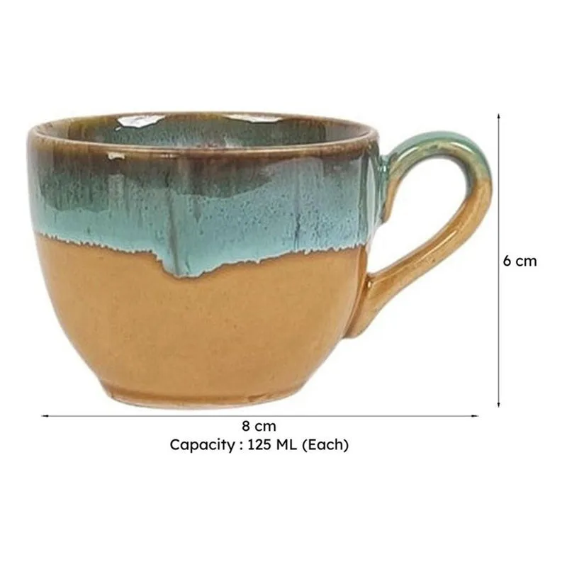 Porcelli Ceramic Tea Cup (125 mL Each) - Set of Six media 8