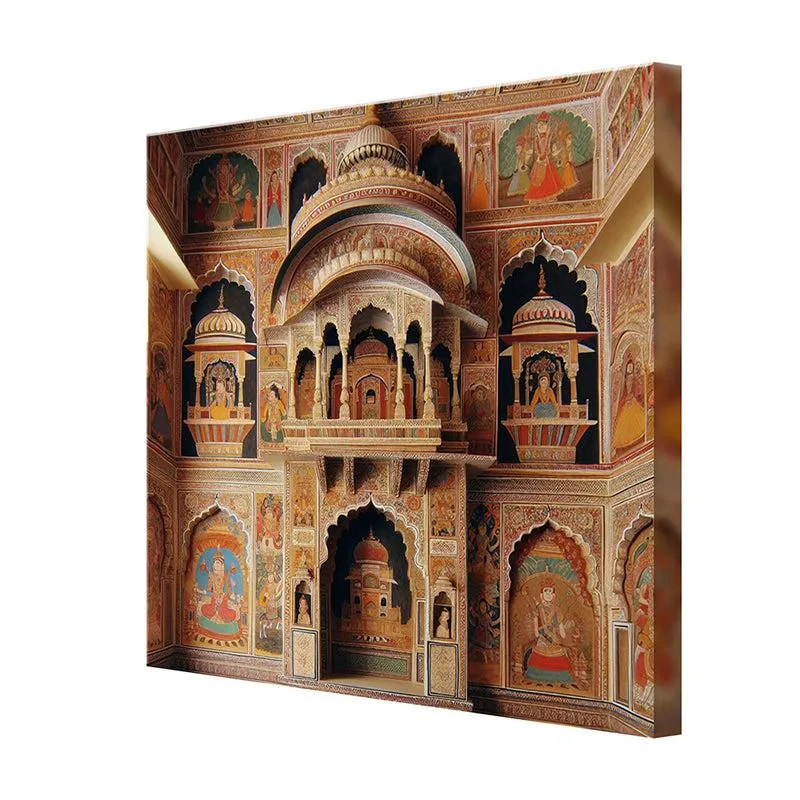 Intricate Facade Mahal Wall Painting media 5