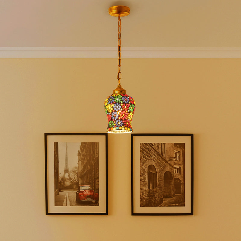 MosaicLuxe Metal & Glass Ceiling Lamp