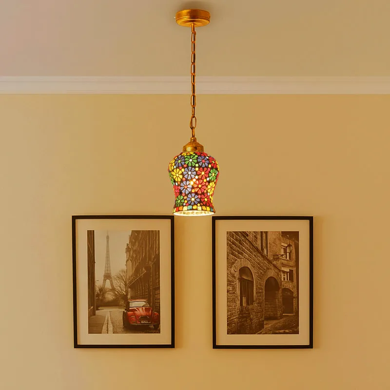 MosaicLuxe Metal & Glass Ceiling Lamp media 1