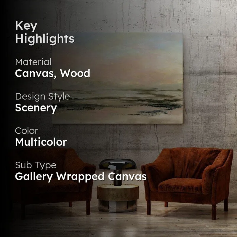 Sunset Over The Beach Canvas Wall Painting - Gallery Wrap media 2