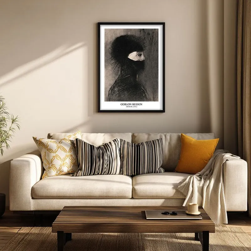 Armor Odilon Redon Archival Canvas Wall Painting - Black Frame media 3