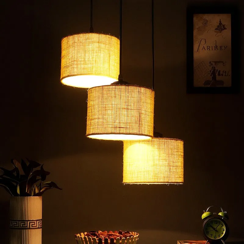 Sunset Glow Triple Metal Ceiling Lamp - Lemon Green media 2