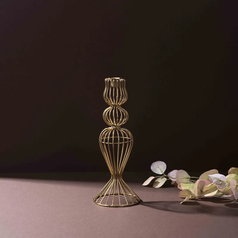 Twist Curve Candle Holder - Gold media 1